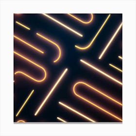 Neon Lines On A Black Background Canvas Print