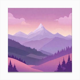 Misty mountains background in purple tone 88 Canvas Print