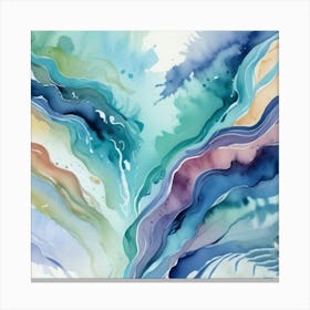 1000015020 Abstract river canvas watercolor art print Canvas Print