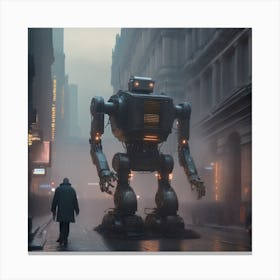 Robot In The City 84 Canvas Print