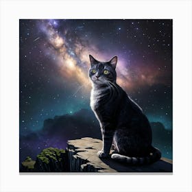 Cat In The Night Sky 1 Canvas Print