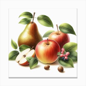 Pear and Apple 3 Canvas Print