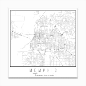 Memphis Tennessee Street Map Canvas Print