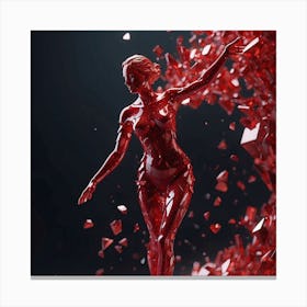 Girl In Red Canvas Print