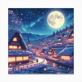 Winter Night In Japan Canvas Print