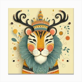 Tiger With Crown Canvas Print