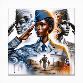 Air Force Women Salute Canvas Print