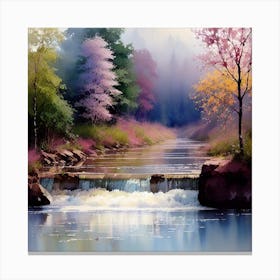 River By The Lake 1 Canvas Print
