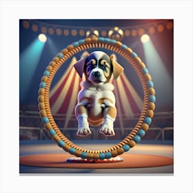 Circus Puppy (Series) Acrobat Canvas Print
