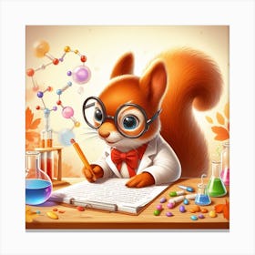 Squirrel In A Lab Coat Canvas Print