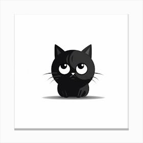 Cute Black Cat 1 Canvas Print