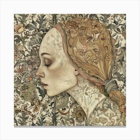 Girl In Florals Canvas Print