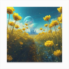 Field Of Yellow Flowers 31 Canvas Print