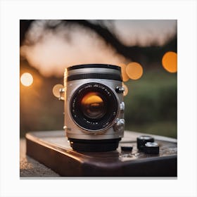 Sunset With A Camera Canvas Print