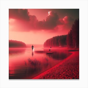 Sunset On The Lake Canvas Print