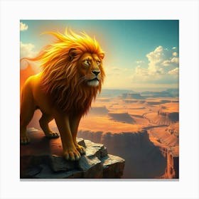 Lion In The Desert 8 Canvas Print