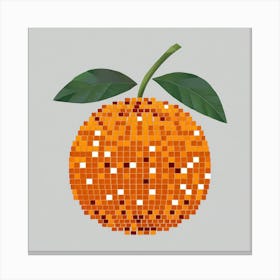 Orange Pixel Art 1 Canvas Print