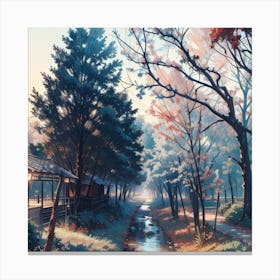 Autumn In A Forest Canvas Print