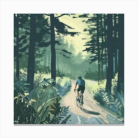 Cycling In The Woods Canvas Print