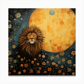 Lion In The Moonlight 1 Canvas Print