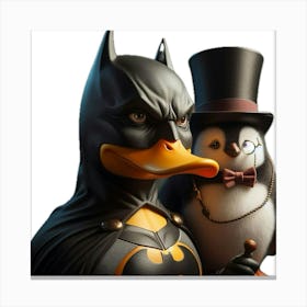 Batman And Penguin Canvas Print