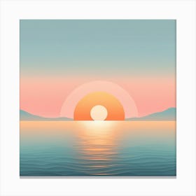 Sunset Over The Ocean 1 Canvas Print