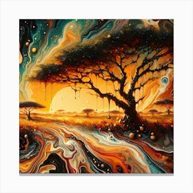 The African Savanah Creative Float Color Painting Canvas Print