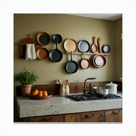 Kitchen With Pots And Pans Canvas Print