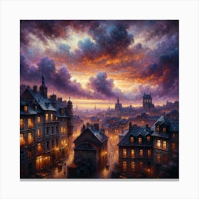 Paris At Sunset Canvas Print