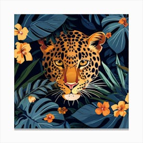 Leopard In The Jungle 7 Canvas Print