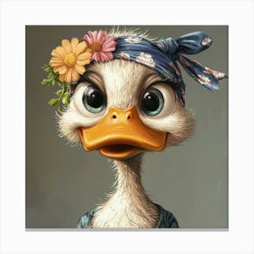 Duck In Flower Crown Leinwandbilder