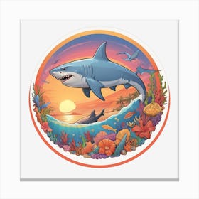 Sharks In The Ocean Canvas Print