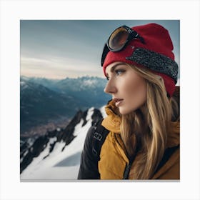 Beautiful Woman In Ski Gear Canvas Print
