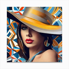 Woman In A Hat 30 Canvas Print