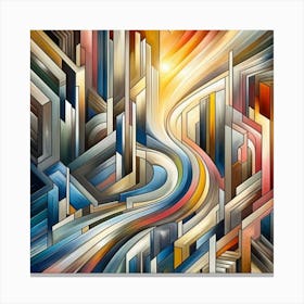 A mixture of modern abstract art, plastic art, surreal art, oil painting abstract painting art deco architecture 11 Canvas Print