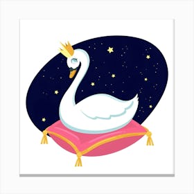 Swan With Crown Canvas Print