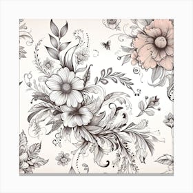 Floral Seamless Pattern Canvas Print