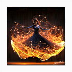 The Dance - Fire Dancer Canvas Print