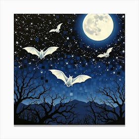 Bats In The Night Sky Canvas Print