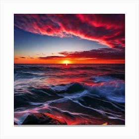 Sunset Over The Ocean 63 Canvas Print