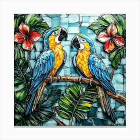 Parrots Art Canvas Print