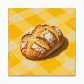 Rustic Bread Yellow Checkerboard 1 Canvas Print