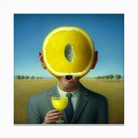 Man With A Slice Of Lemon Canvas Print