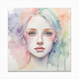 Watercolor Of A Girl 18 Canvas Print