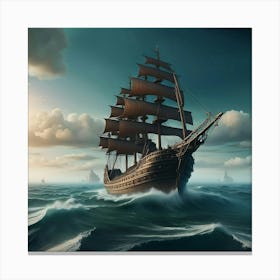 Voyage across the ocean waves Canvas Print