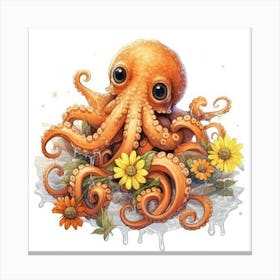 Octopus With Flowers Toile