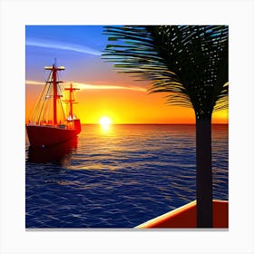 Sunset On The Sea 1 Canvas Print