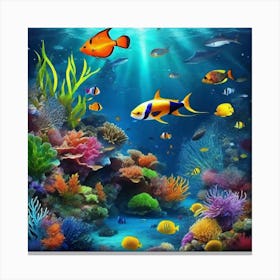 Fishes In The Sea 2 Canvas Print