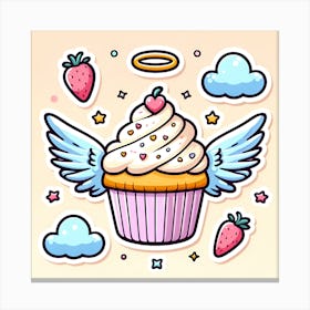 Cupcake With Wings Canvas Print