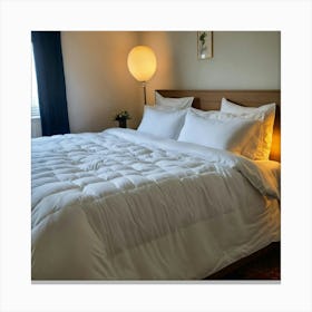 A Photo Of A Bed With A Large (4) Canvas Print